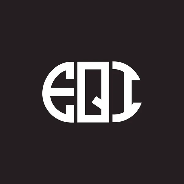Siyah Arka Planda Eqi Harf Logosu Tasarımı Eqi Yaratıcı Harf — Stok Vektör