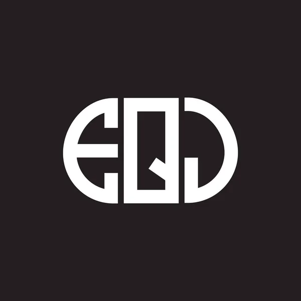 Siyah Arka Planda Eqj Harf Logosu Tasarımı Eqj Yaratıcı Harflerin — Stok Vektör