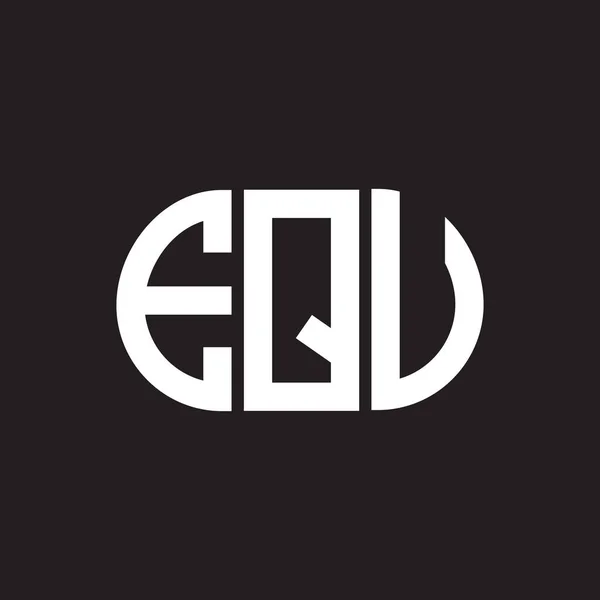 Design Písmene Equ Černém Pozadí Equ Kreativní Iniciály Koncept Písmene — Stockový vektor