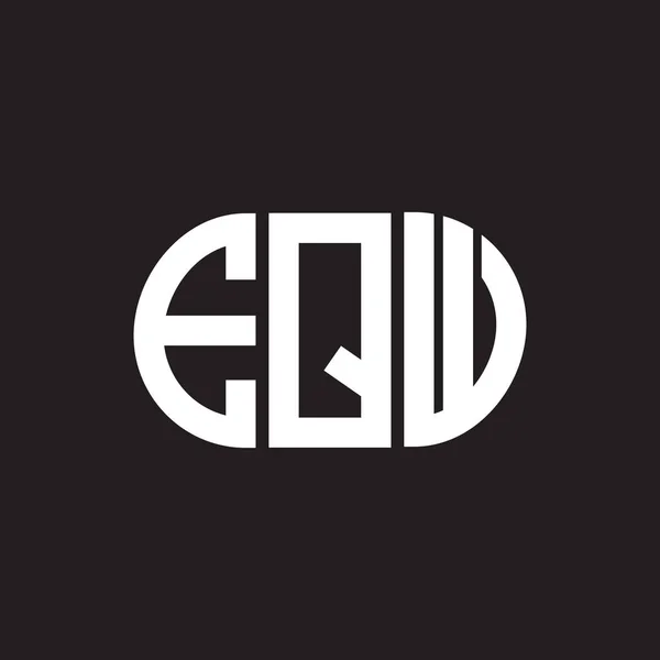 Siyah Arkaplanda Eqw Harf Logosu Tasarımı Eqw Yaratıcı Harflerin Baş — Stok Vektör