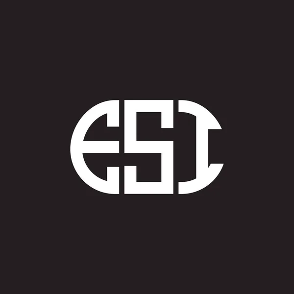 Esi Lettre Logo Design Sur Fond Noir Esi Initiales Créatives — Image vectorielle
