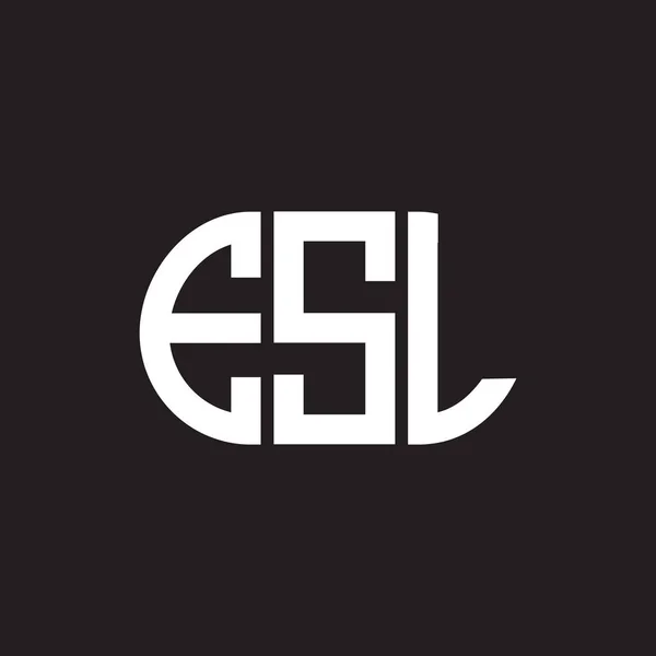 Σχεδιασμός Λογότυπου Γράμματα Esl Μαύρο Φόντο Δημιουργικά Αρχικά Esl Έννοια — Διανυσματικό Αρχείο