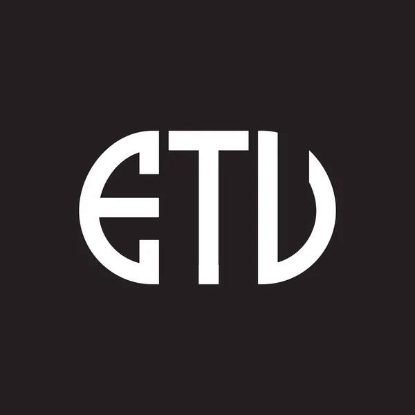 Etu Дизайн Логотипу Чорному Тлі Творчі Ініціали Etu Поняття Логотипу — стоковий вектор