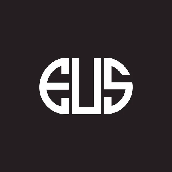 黒を基調としたEusレターロゴデザイン Eusクリエイティブイニシャルレターロゴコンセプト Eusレターデザイン — ストックベクタ