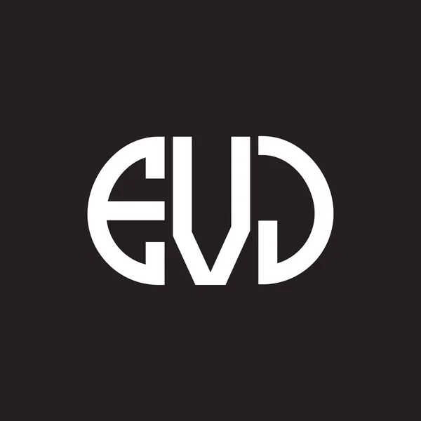 ブラックを基調としたEvjレターロゴデザイン Evjクリエイティブイニシャルレターロゴコンセプト Evj手紙デザイン — ストックベクタ