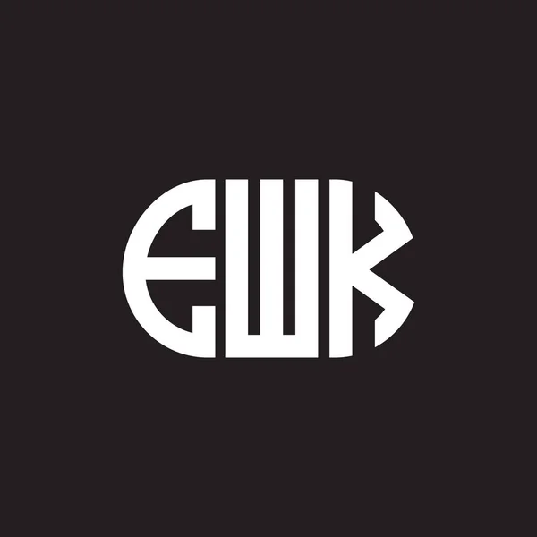 Ewk Logo Ontwerp Zwarte Achtergrond Ewk Creatieve Initialen Letter Logo — Stockvector