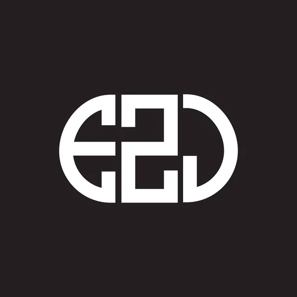 Ezj Brev Logotyp Design Svart Bakgrund Ezj Kreativa Initialer Brev — Stock vektor