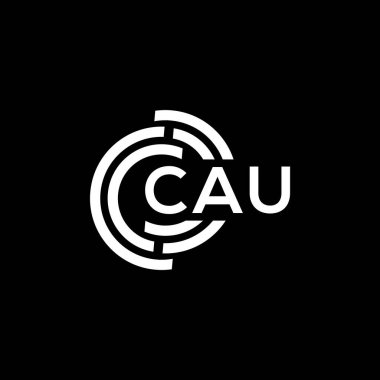 CAU harf logosu tasarımı siyah arka planda. CAU yaratıcı harf logosu konsepti. CAU harf tasarımı.