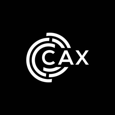 Siyah arkaplanda CAX harfi logo tasarımı. CAX yaratıcı harf logosu konsepti. CAX harf tasarımı.