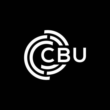 Siyah arka planda CBU harf logosu tasarımı. CBU yaratıcı harf logosu konsepti. CBU harf tasarımı.
