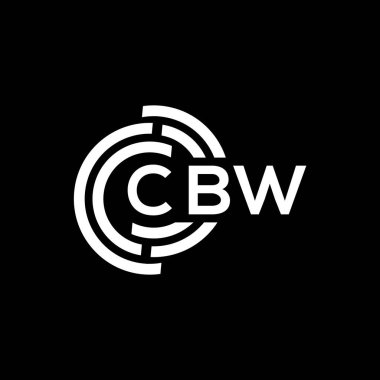 Siyah arkaplanda CBW harf logosu tasarımı. CBW yaratıcı harflerin baş harfleri logo kavramı. CBW harf tasarımı.