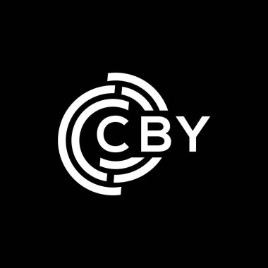 Siyah arkaplanda CBY harf logosu tasarımı. CBY yaratıcı harflerin baş harfleri logo kavramı. CBY harf tasarımı.