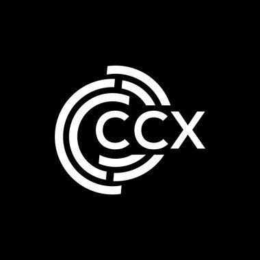 Siyah arka planda CCX harf logosu tasarımı. CCX yaratıcı harflerin baş harfleri logo kavramı. CCX harf tasarımı.