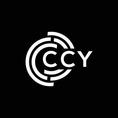 Siyah arka planda CCY harf logosu tasarımı. CCY yaratıcı harflerin baş harfleri logo kavramı. CCY harf tasarımı.