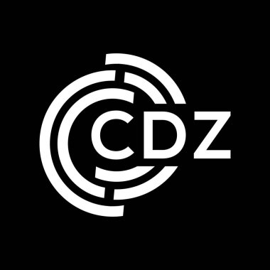 Siyah arkaplanda CDZ harf logosu tasarımı. CDZ yaratıcı harf logosu konsepti. CDZ harf tasarımı.
