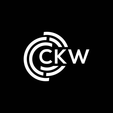 Siyah arkaplanda CKW harf logosu tasarımı. CKW yaratıcı harflerin baş harfleri logo kavramı. CKW harf tasarımı.