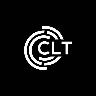 Siyah arkaplanda CLT harf logosu tasarımı. CLT yaratıcı harf logosu konsepti. CLT harf tasarımı.