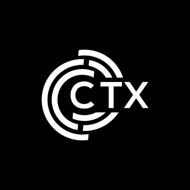 CTX harfi logo tasarımı siyah arka planda. CTX yaratıcı harflerin baş harfleri logo kavramı. CTX harf tasarımı.