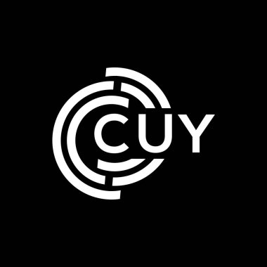 Siyah arka planda CUY harf logosu tasarımı. CUY yaratıcı harfler logosu konsepti. CUY harf tasarımı.