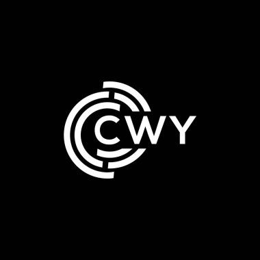 Siyah arka planda CWY harf logosu tasarımı. CWY yaratıcı harflerin baş harfleri logo kavramı. CWY harf tasarımı.