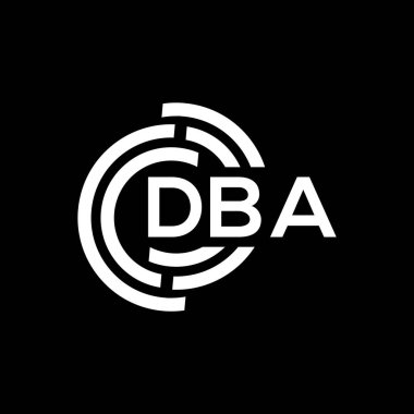 Siyah arka planda DBA harf logosu tasarımı. DBA yaratıcı harfler logosu konsepti. DBA harf tasarımı.