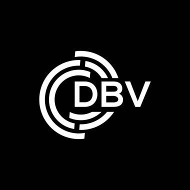 Siyah arka planda DBV harf logosu tasarımı. DBV yaratıcı harflerin baş harfleri logo kavramı. DBV harf tasarımı.
