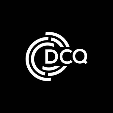 Siyah arka planda DCQ harf logosu tasarımı. DCQ yaratıcı harflerin baş harfleri logo kavramı. DCQ harf tasarımı.