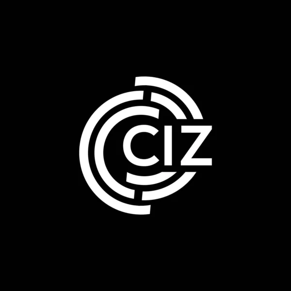 Ciz Projeto Logotipo Carta Fundo Preto Ciz Iniciais Criativas Conceito — Vetor de Stock