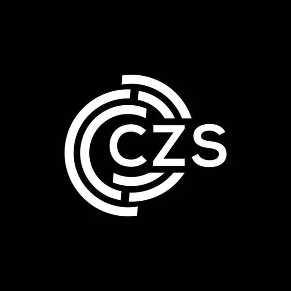 基于黑色背景的Czs字母标识设计 Czs创意首字母首字母标识概念 Czs字母设计 — 图库矢量图片