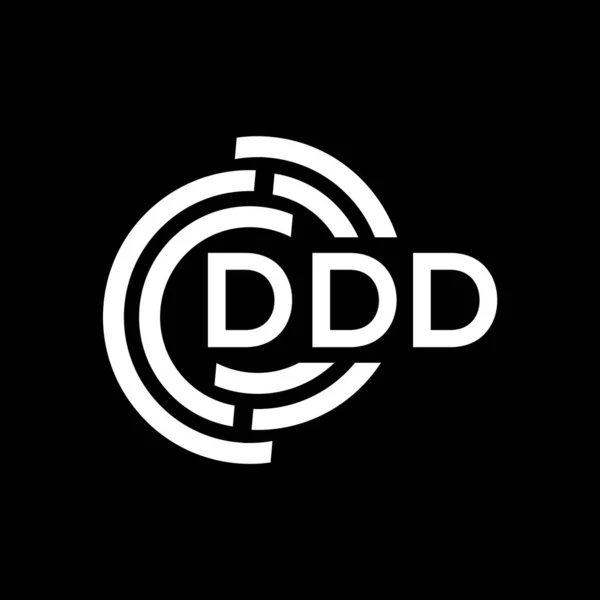Design Logotipo Letra Ddd Fundo Preto Ddd Iniciais Criativas Conceito — Vetor de Stock