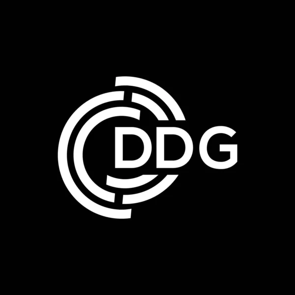 Projekt Logo Litery Ddg Czarnym Tle Ddg Kreatywne Inicjały Koncepcja — Wektor stockowy