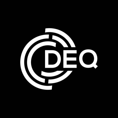 DEQ harfi logo tasarımı siyah arkaplan üzerine. DEQ yaratıcı harflerin baş harfleri logo kavramı. DEQ harf tasarımı.
