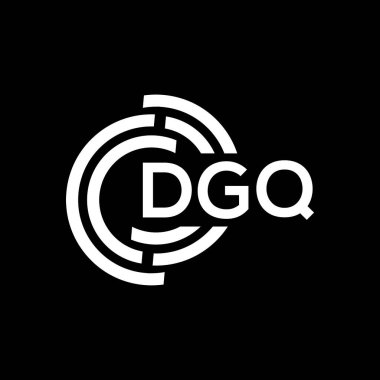 Siyah arka planda DGQ harf logosu tasarımı. DGQ yaratıcı harflerin baş harfleri logo kavramı. DGQ harf tasarımı.