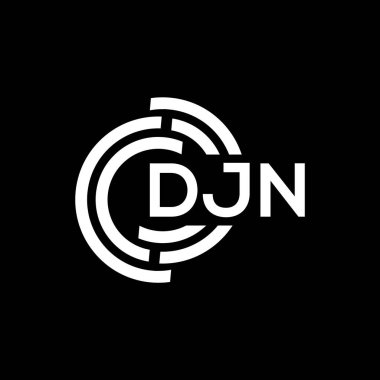 Siyah arka planda DJN harf logosu tasarımı. DJN yaratıcı harflerin baş harfleri logo kavramı. DJN harf tasarımı.