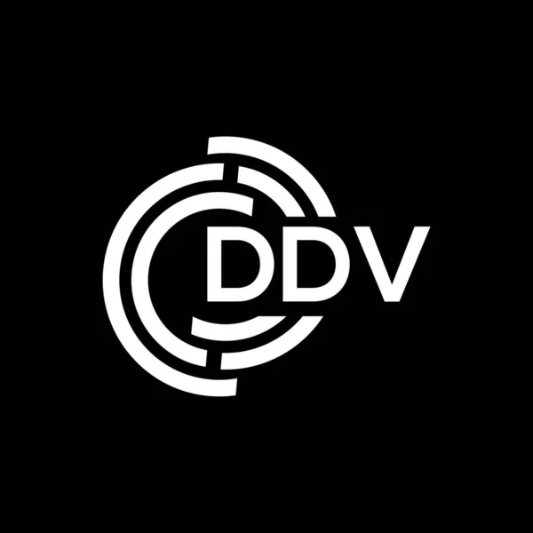 Diseño Del Logotipo Letra Ddv Sobre Fondo Negro Ddv Iniciales — Archivo Imágenes Vectoriales