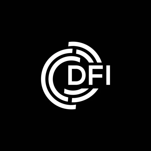 Dfi Brev Logotyp Design Svart Bakgrund Dfi Kreativa Initialer Brev — Stock vektor