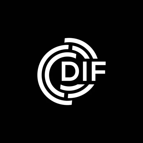 Dif Bokstav Logotyp Design Svart Bakgrund Dif Kreativa Initialer Brev — Stock vektor