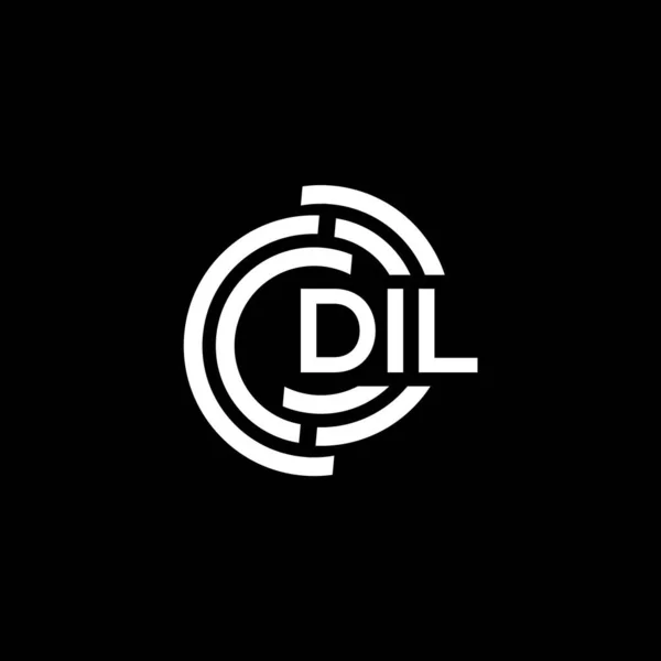 黑色背景上的Dil字母标识设计 Dil创意首字母首字母标识概念 Dil信件设计 — 图库矢量图片