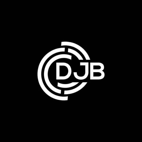 Diseño Del Logotipo Letra Djb Sobre Fondo Negro Djb Iniciales — Vector de stock