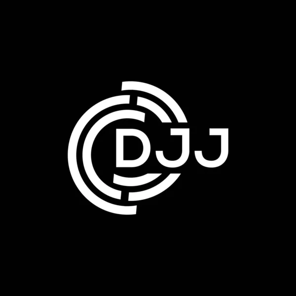Djj Lettre Logo Design Sur Fond Noir Djj Initiales Créatives — Image vectorielle