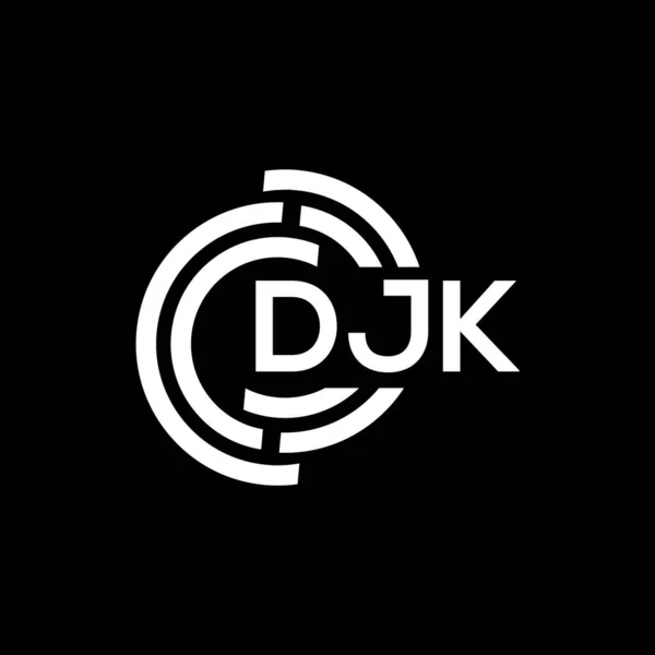 Djk Písmeno Logo Design Černém Pozadí Djk Kreativní Iniciály Koncept — Stockový vektor