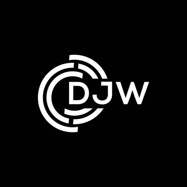 Djw Písmeno Logo Design Černém Pozadí Djw Kreativní Iniciály Koncept — Stockový vektor