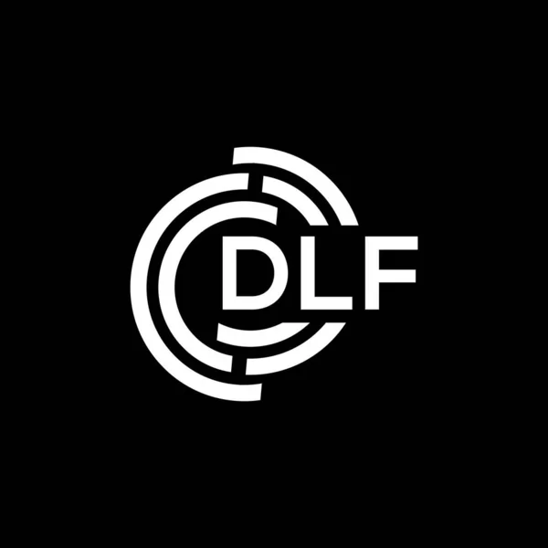 Dlf Brev Logotyp Design Svart Bakgrund Dlf Kreativa Initialer Brev — Stock vektor