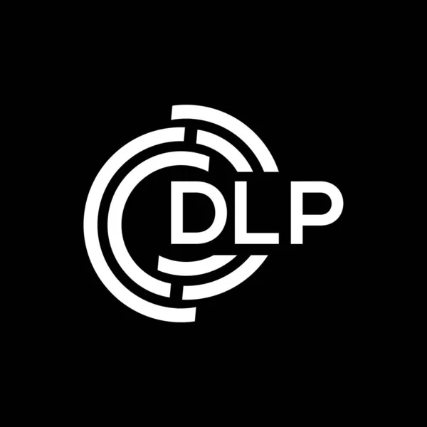 Dlp字母标识设计为黑色背景 Dlp创意首字母首字母标识概念 Dlp字母设计 — 图库矢量图片