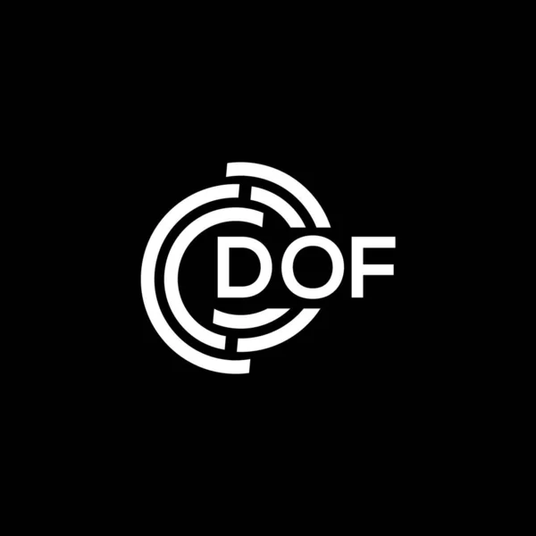 Dof Brev Logotyp Design Svart Bakgrund Dof Kreativa Initialer Brev — Stock vektor