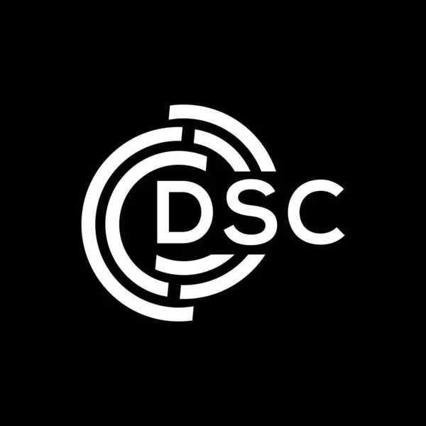 Printdsc Letter Logo Design Black Background Dsc Creative Initials Letter — Stock Vector