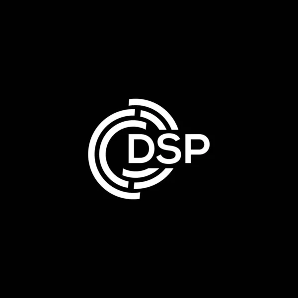 Dsp Lettre Logo Design Sur Fond Noir Dsp Initiales Créatives — Image vectorielle