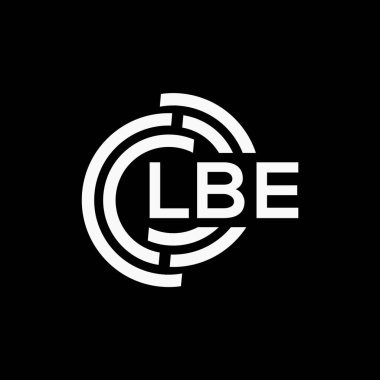 LBE harfi logo tasarımı siyah arkaplan üzerinde. LBE yaratıcı harf logo kavramı. LBE vektör tasarımı..