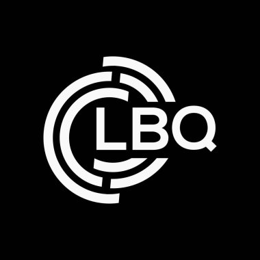 Siyah arkaplan üzerine LBQ harf logosu tasarımı. LBQ yaratıcı harflerin baş harfleri logo kavramı. LBQ vektör tasarımı..