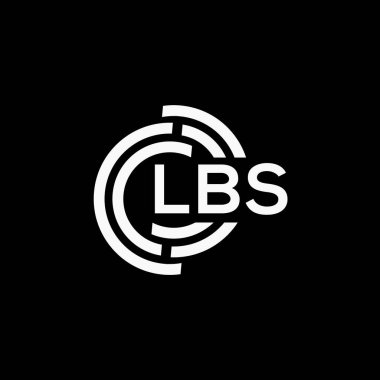 Siyah arkaplan üzerine LBS harf logosu tasarımı. LBS yaratıcı harflerin baş harfleri logo kavramı. LBS vektör tasarımı..